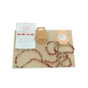 Jewelry bundle including Red String of Fate Bracelet